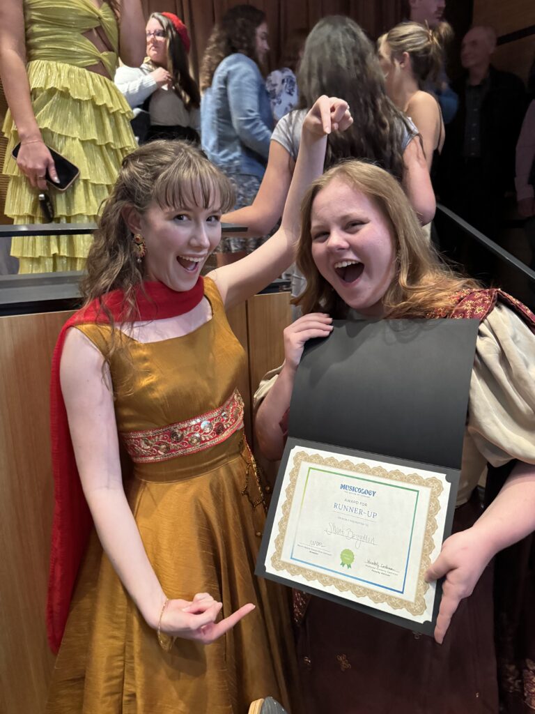 My model and I with my award for runner up in the fashion show.